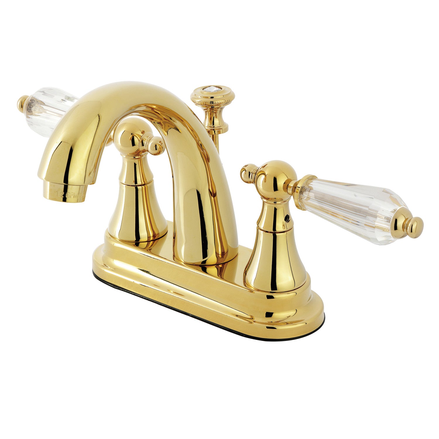 Kingston Heirloom KS7612WLL - Wilshire Double-Handle 3-Hole Deck Mount 4-Inch Centerset Bathroom Faucet with Brass Pop-Up, Polished Brass — image 1